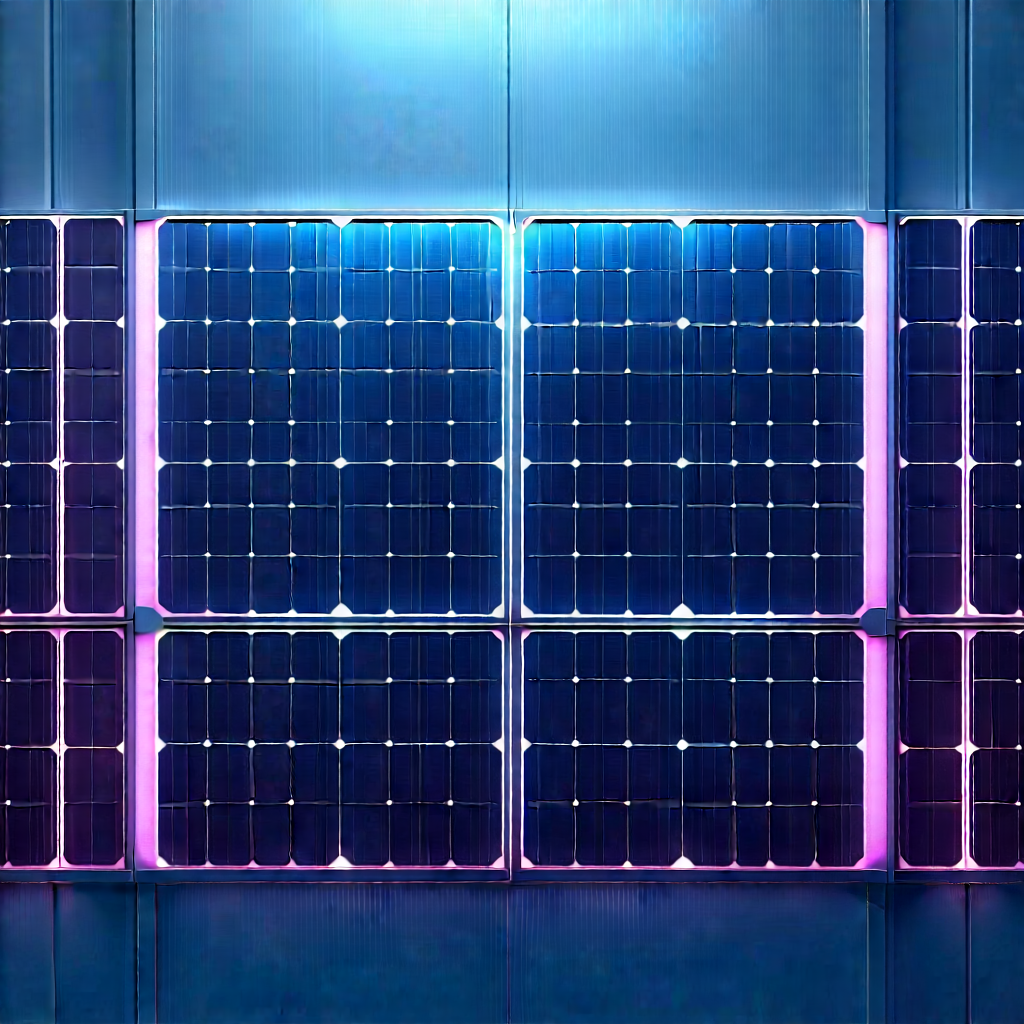 Solar Panel With Neon Accents With Large Solar