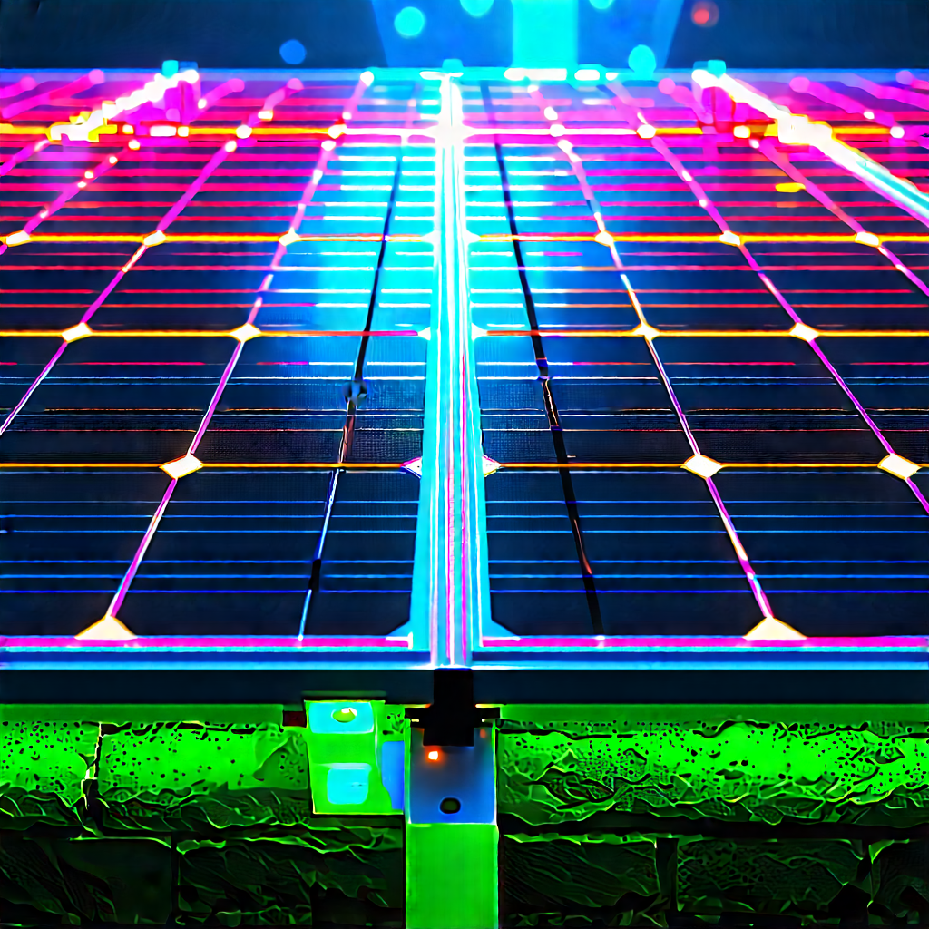 Solar Panel With Neon Accents With Solar Panel