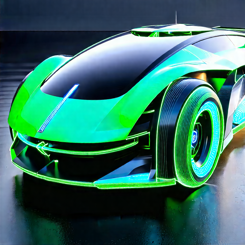 Innovative Electric Vehicle Design With Futuristic Green