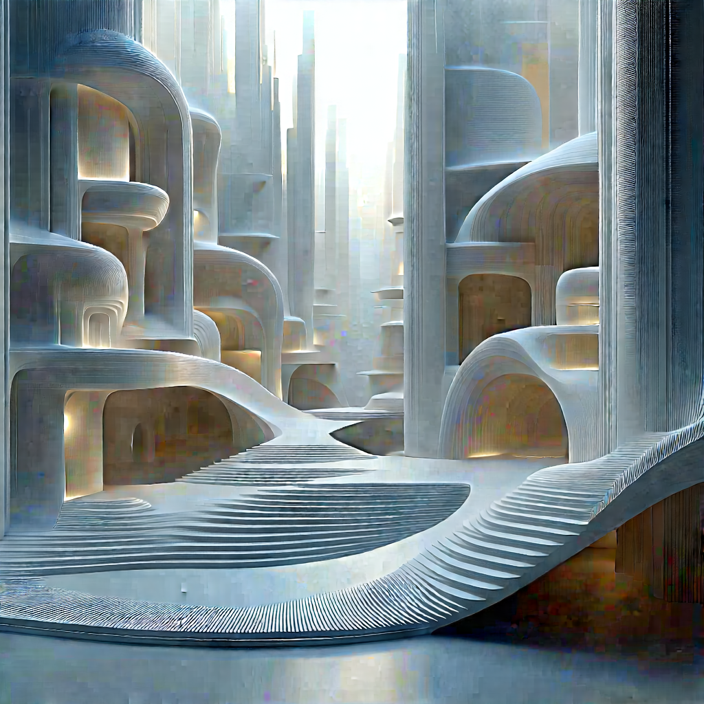 Futuristic tech startup office