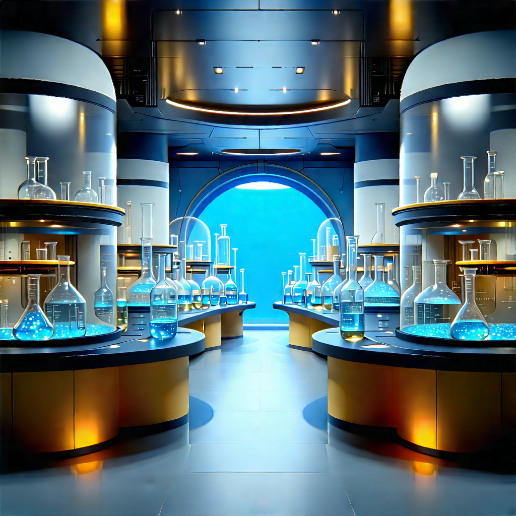 Futuristic Research Laboratory With Image, There