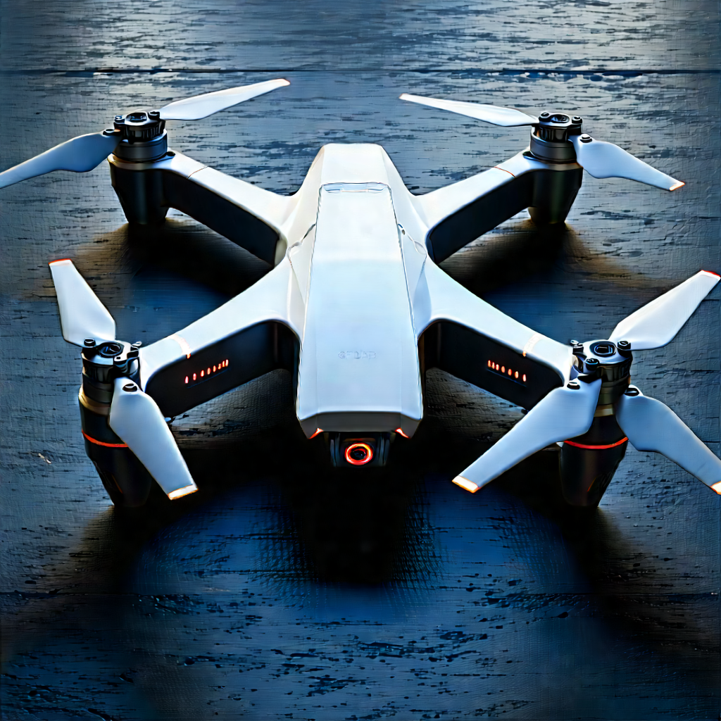 Drone With (digital:1.37) Artwork With White Drone