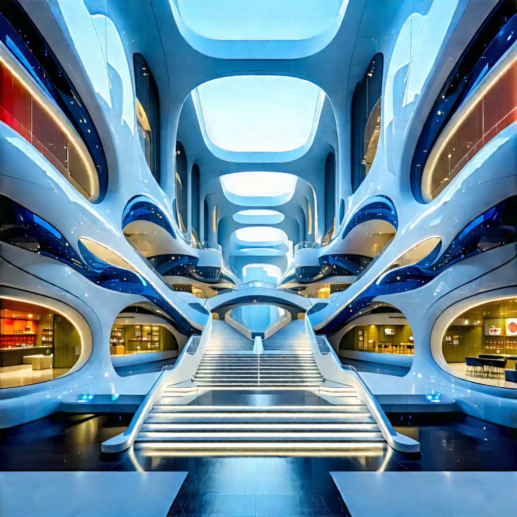 Futuristic Innovation Hub With Black White