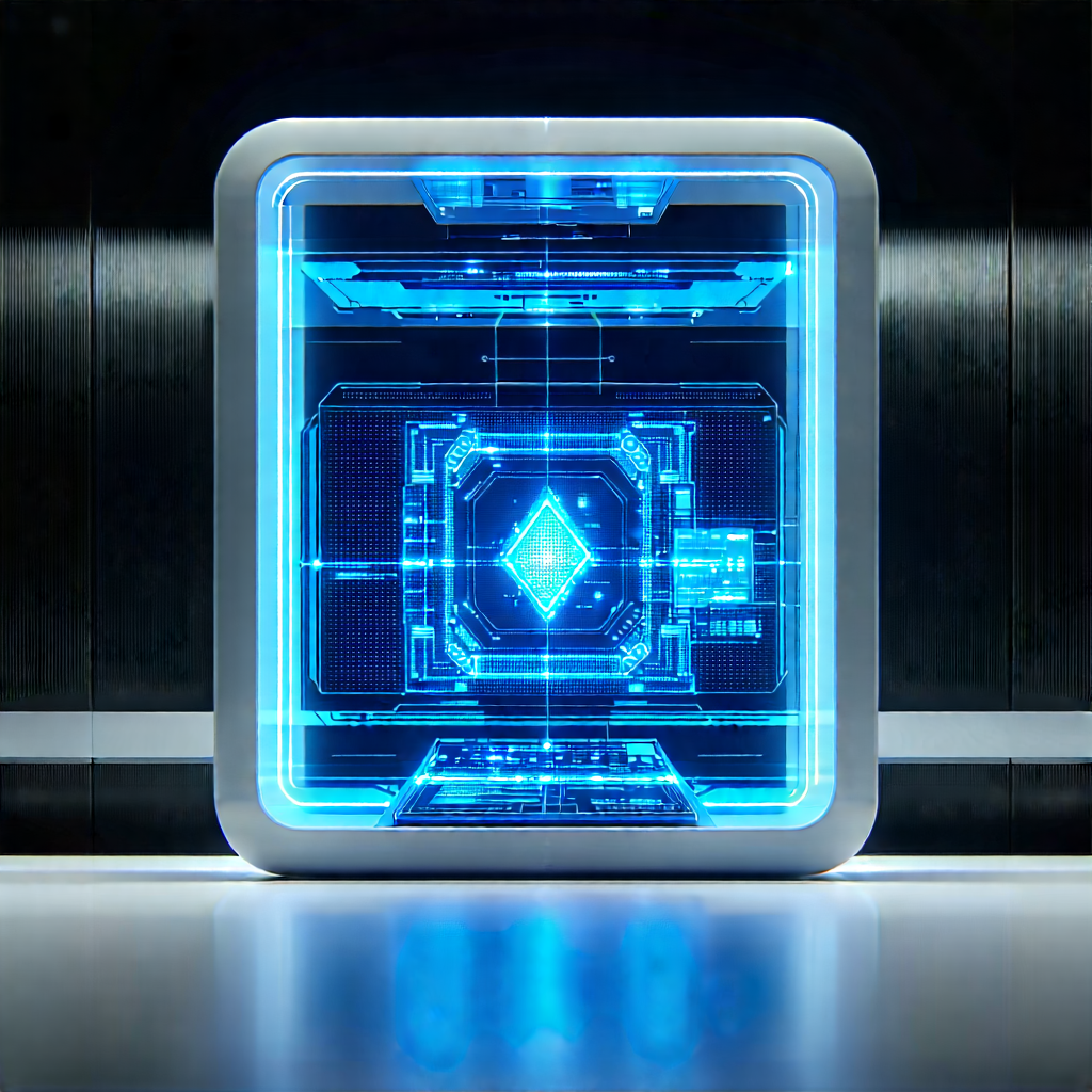 Entertainment Technology In Manufacturing Facility With Futuristic-looking Blue