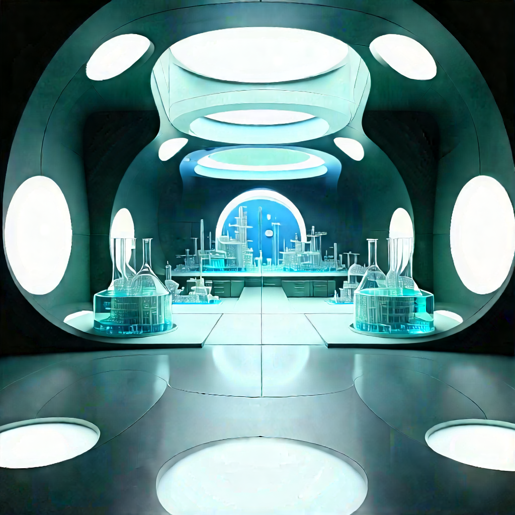 Futuristic research laboratory