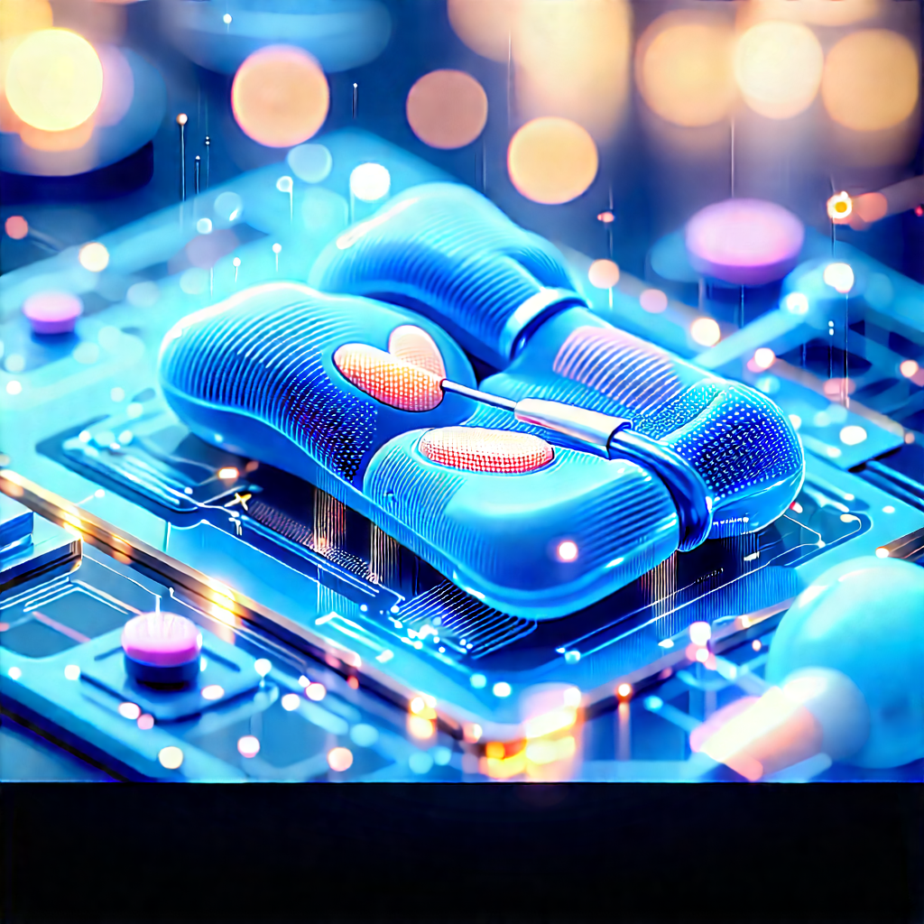 Innovative Medical Technology Design With Blue Heart-shaped