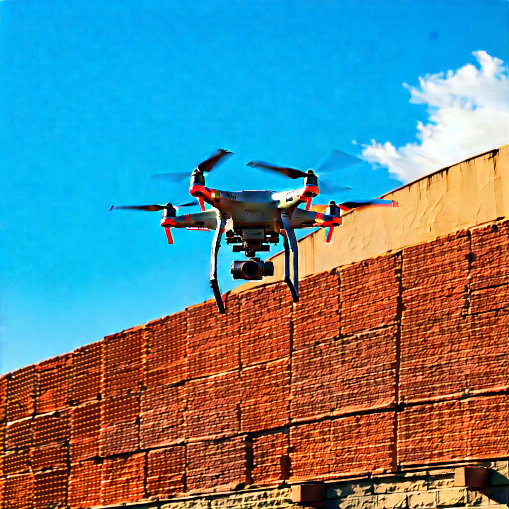 Drone With Streaming Content With Black Helicopter