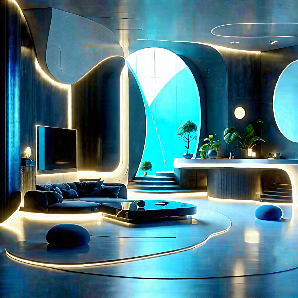 Futuristic Smart Home With Modern, Futuristic