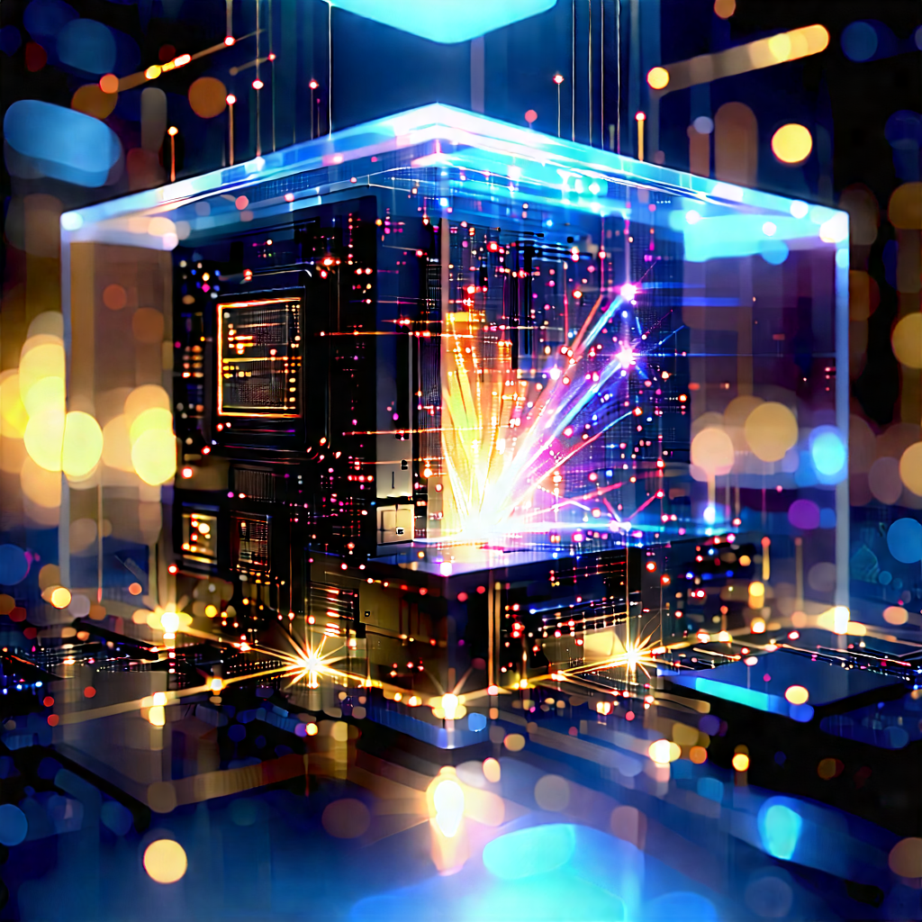 Quantum Computer With Laser Scanning With Image, There