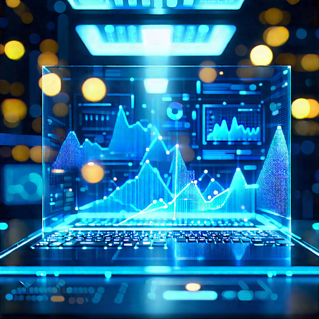 Financial Technology In Research Center With Laptop Computer