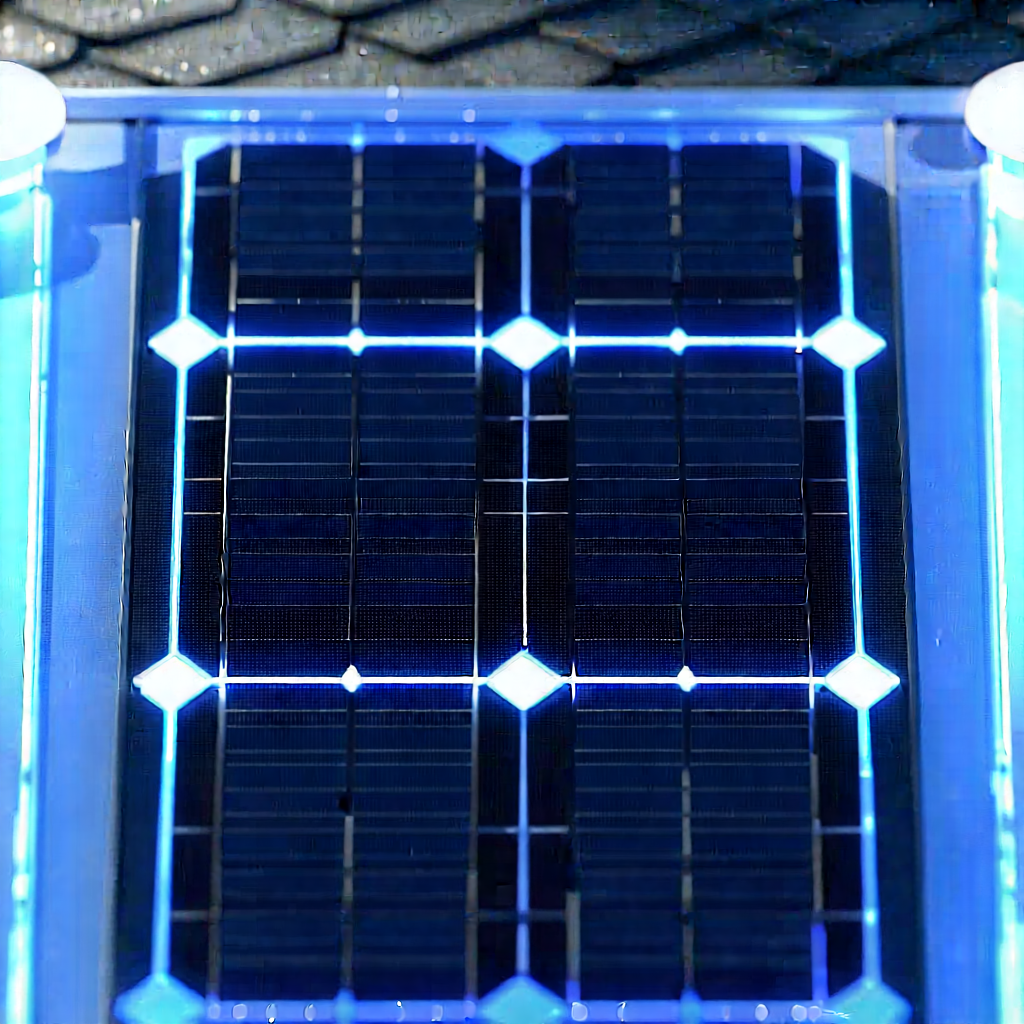 Solar panel with neon accents