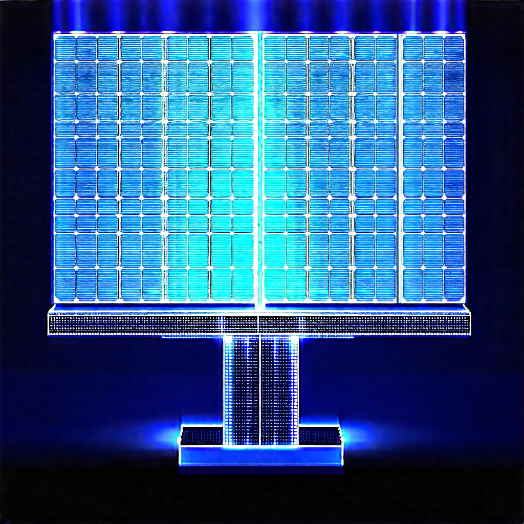 Solar Panel With Holographic Projection With Large Blue