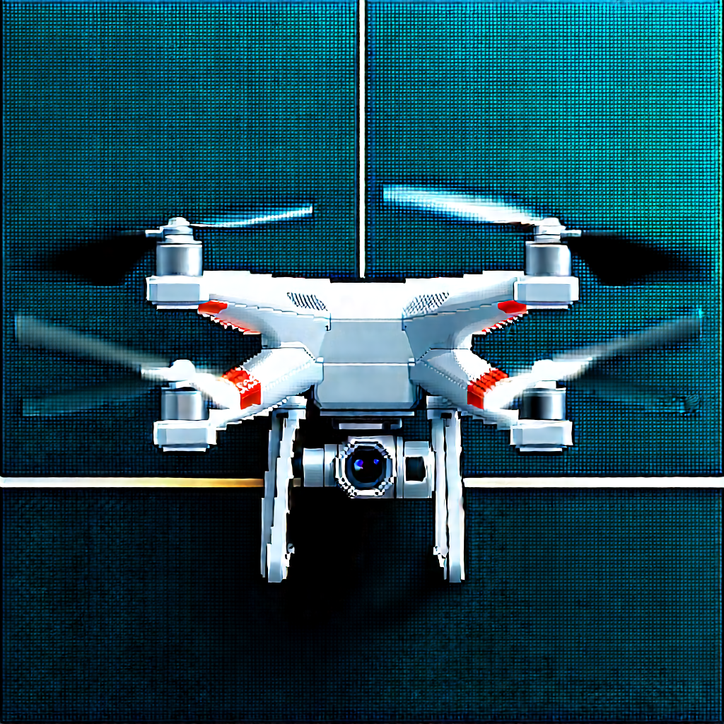 Drone With Streaming Content With White Drone