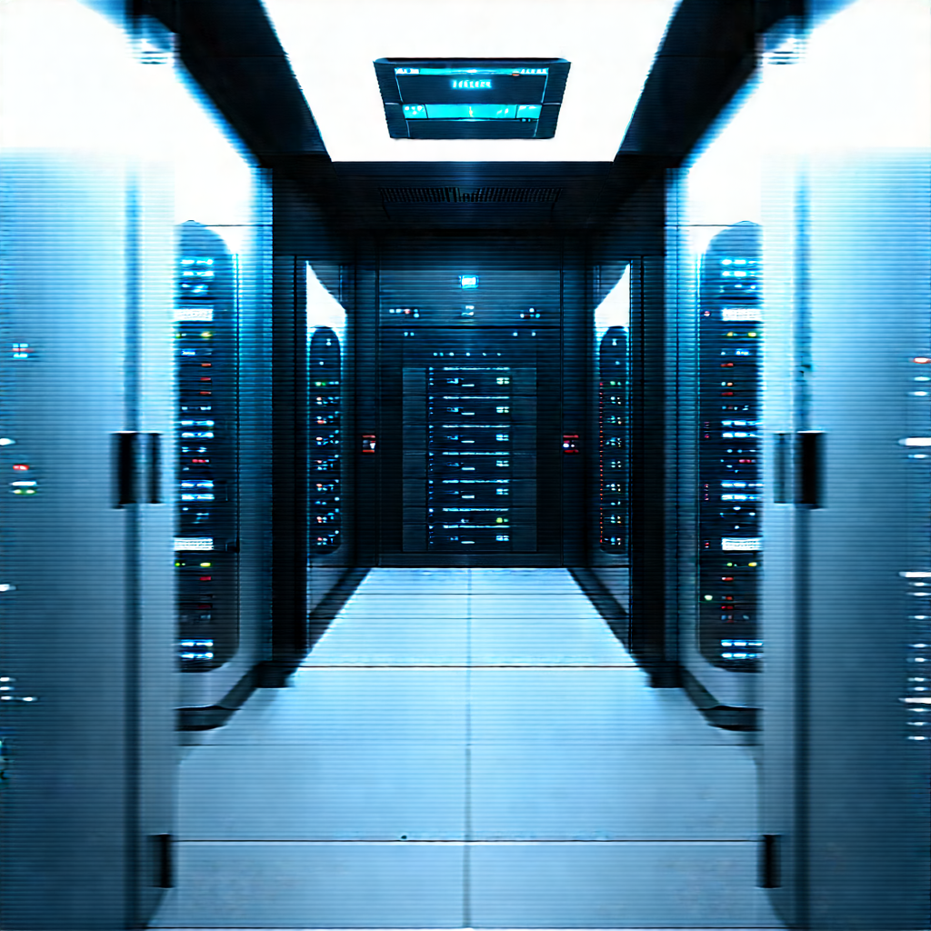Futuristic Server Room With Image, There