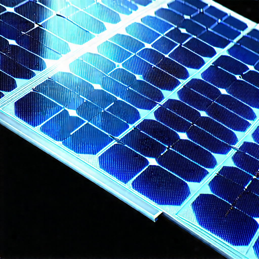 Solar panel with blue light (glow:1.22)