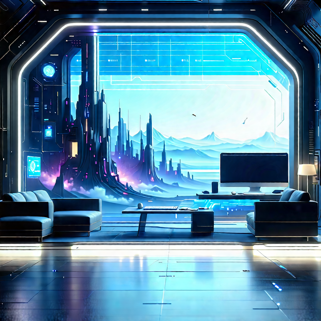Futuristic Tech Startup Office With Image, There