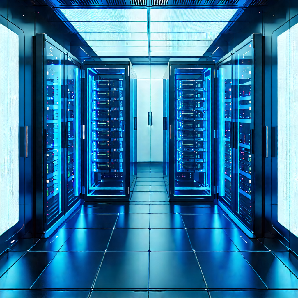 Futuristic Server Room With Image, There