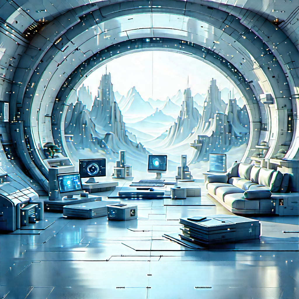 Futuristic Tech Startup Office With Futuristic Room,