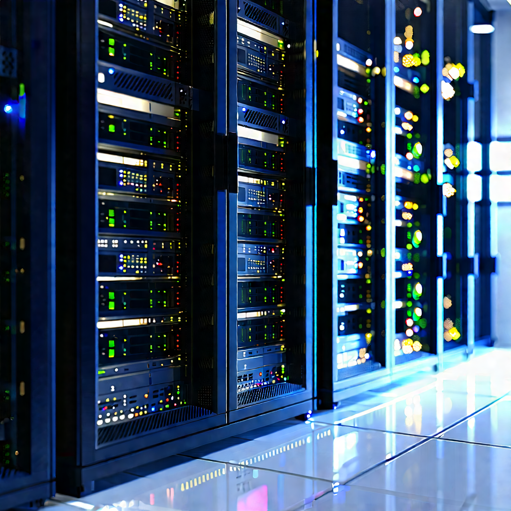 Server Rack With Laser Scanning With Large Computer