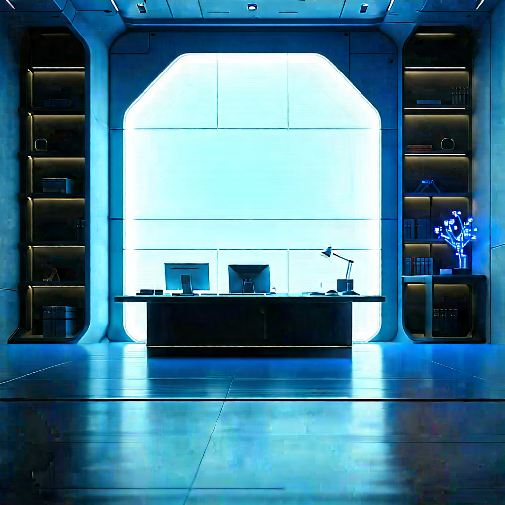 Futuristic tech startup office