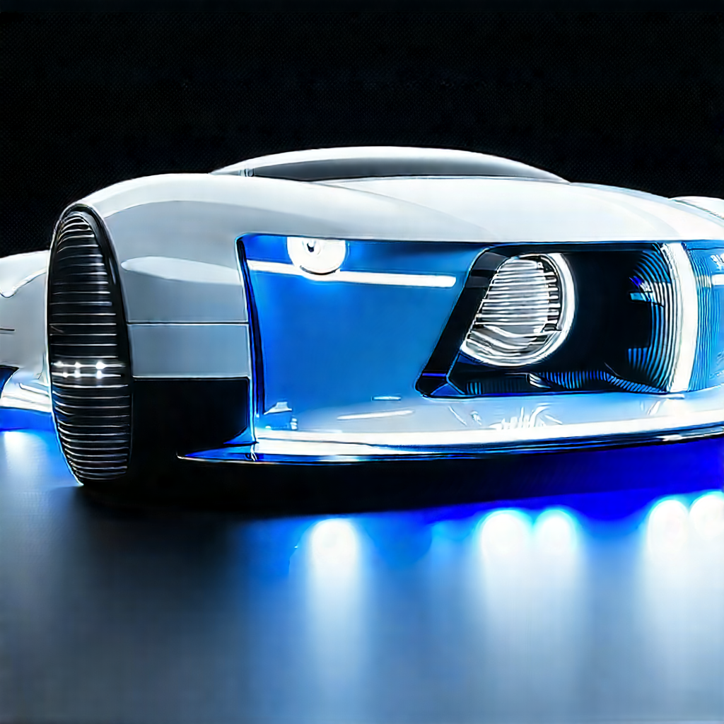 Innovative Electric Vehicle (design:1.47) With Futuristic Blue