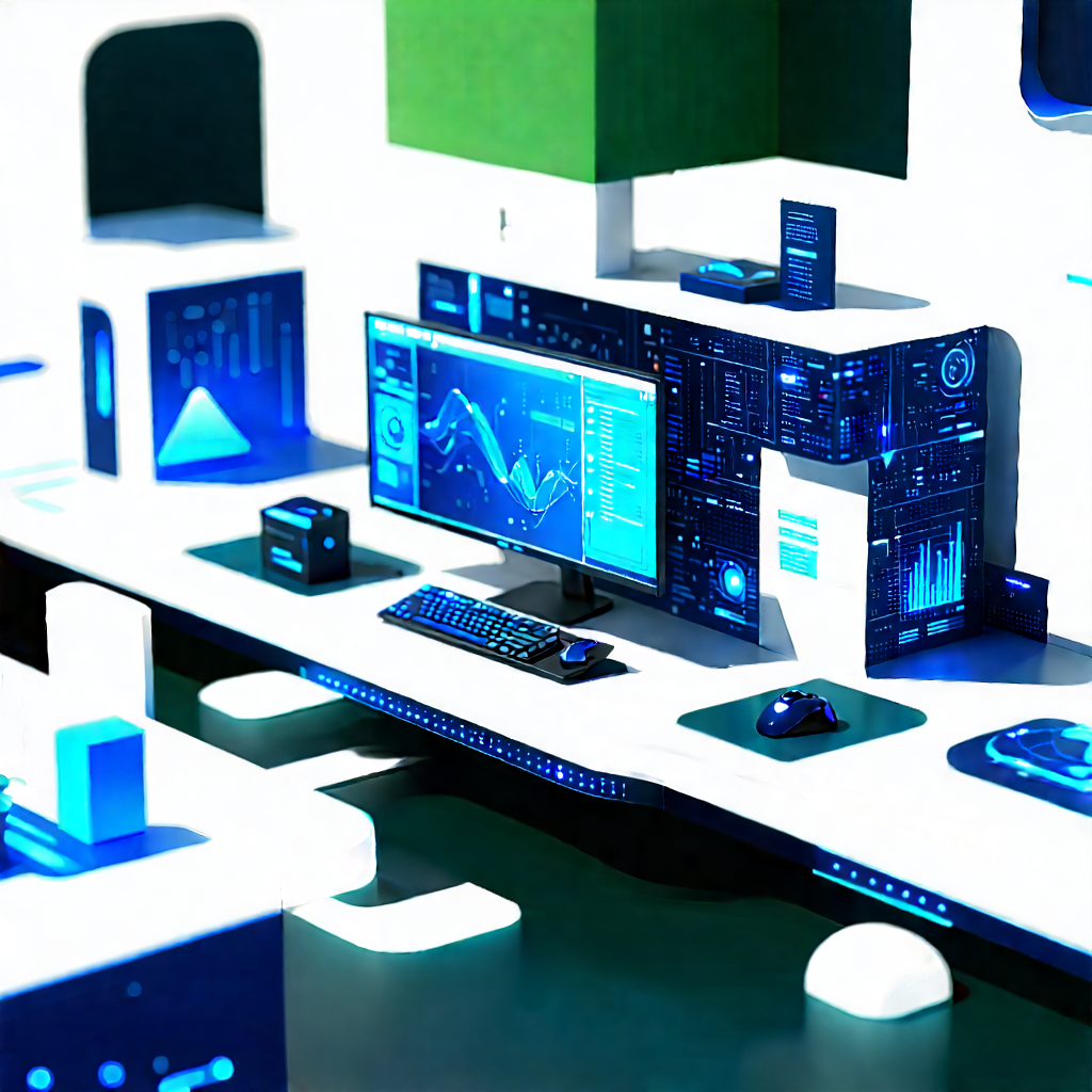 Futuristic Digital Workspace With Image