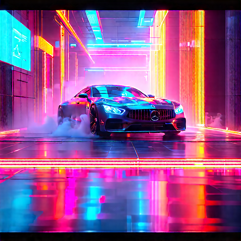 Automotive Technology In Research Center With Sleek, Futuristic