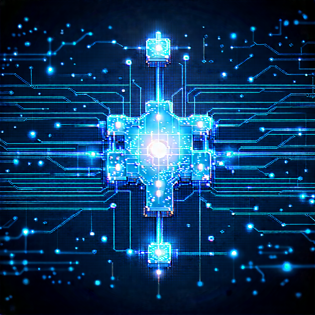 Blockchain Network Visualization With Blue White