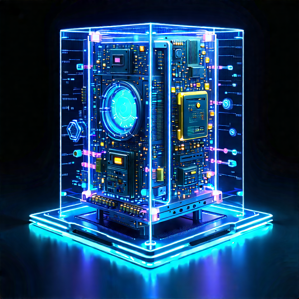 Quantum computer with neon accents