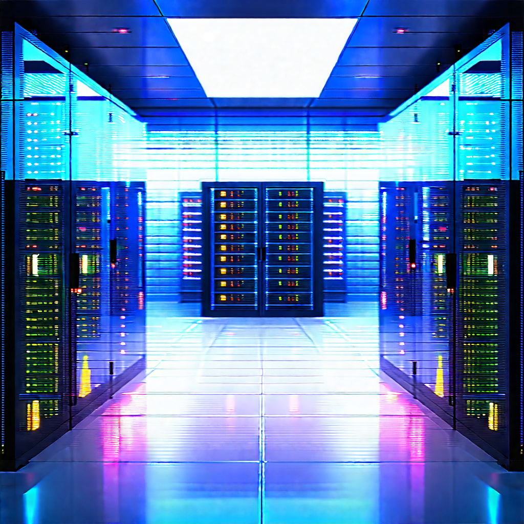 Futuristic Server Room With Image, There