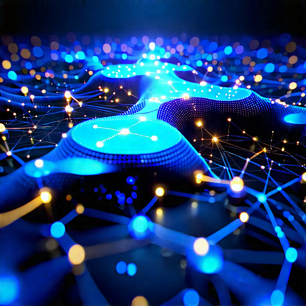 Blockchain Network Visualization With Blue White