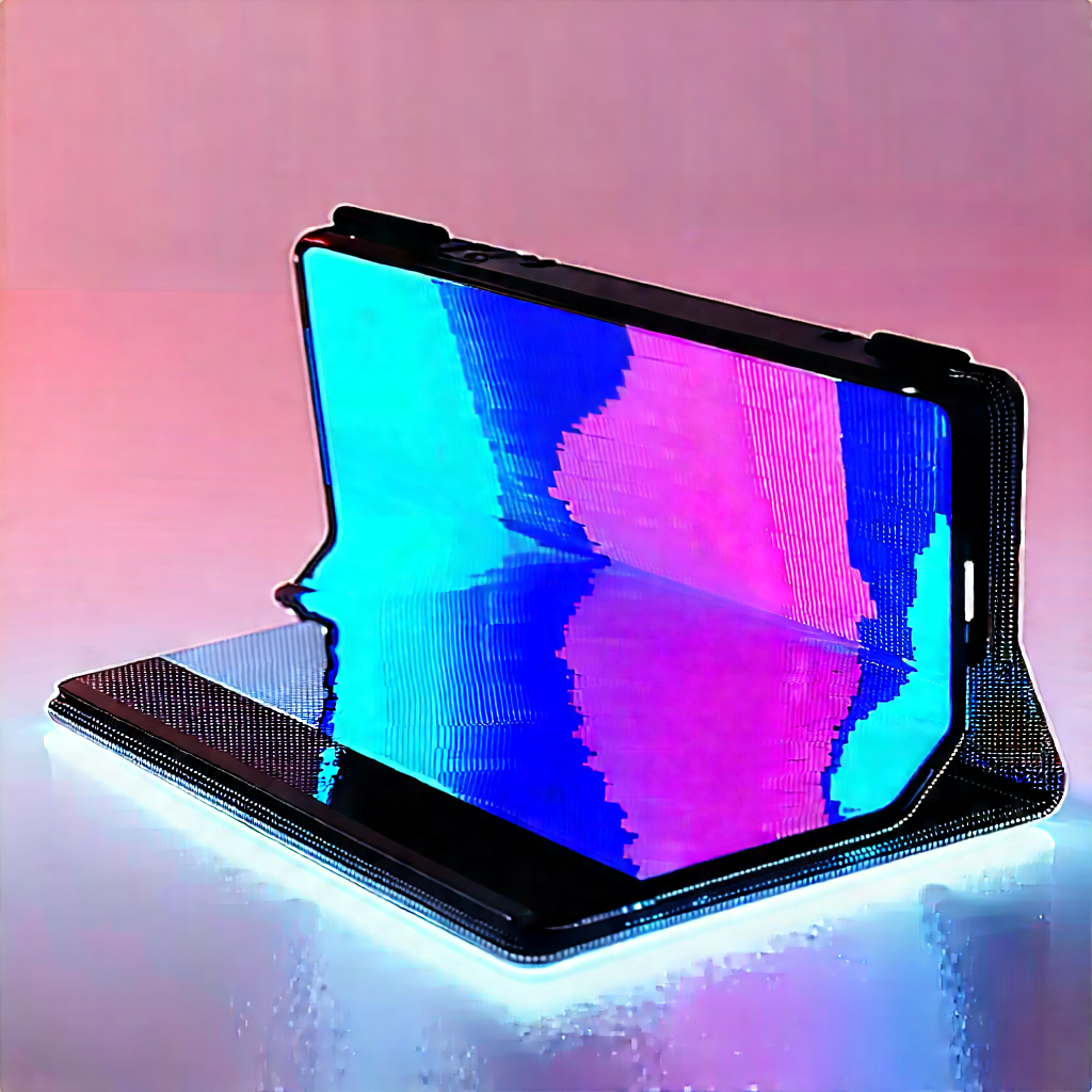 Tablet With Holographic Display With Black Pink