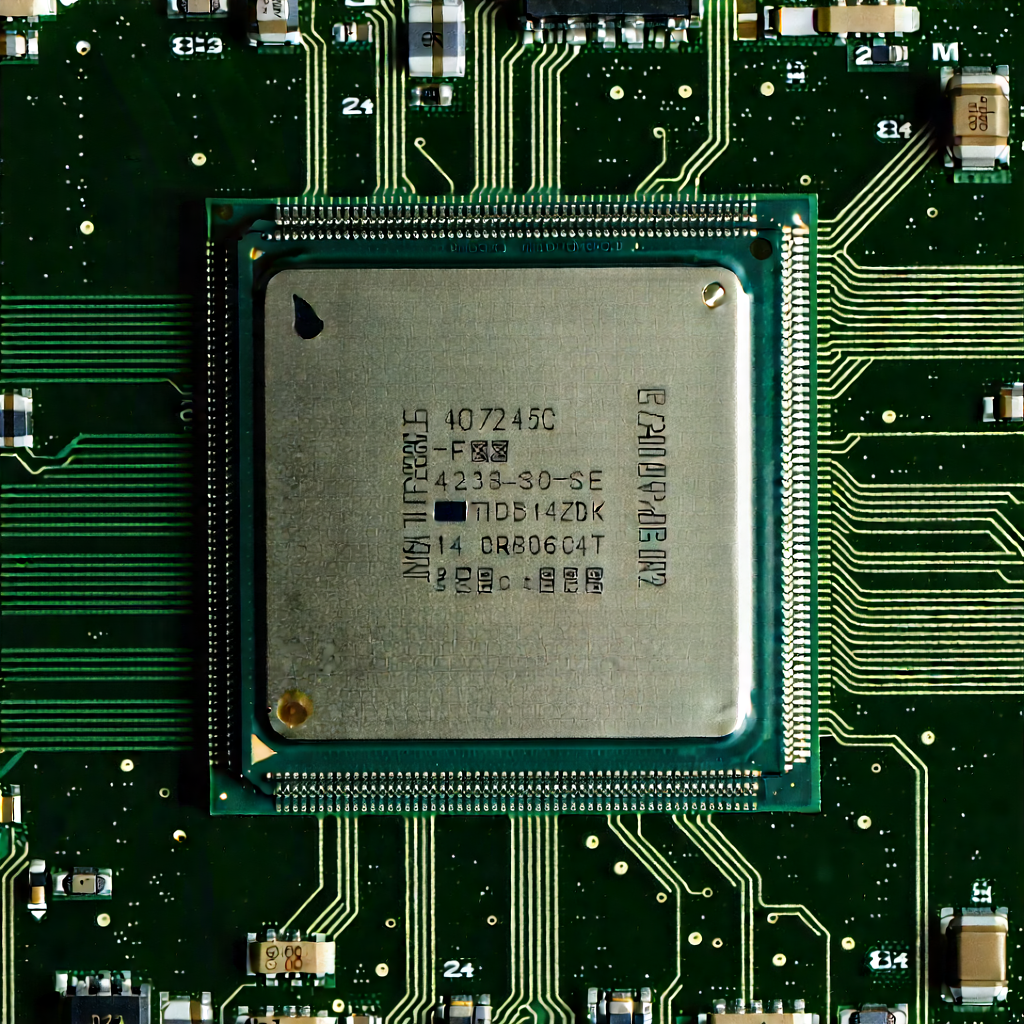 Close-up of microprocessor