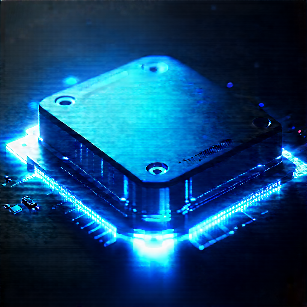 Microchip With Blue Light (glow:1.32) With Blue Blue