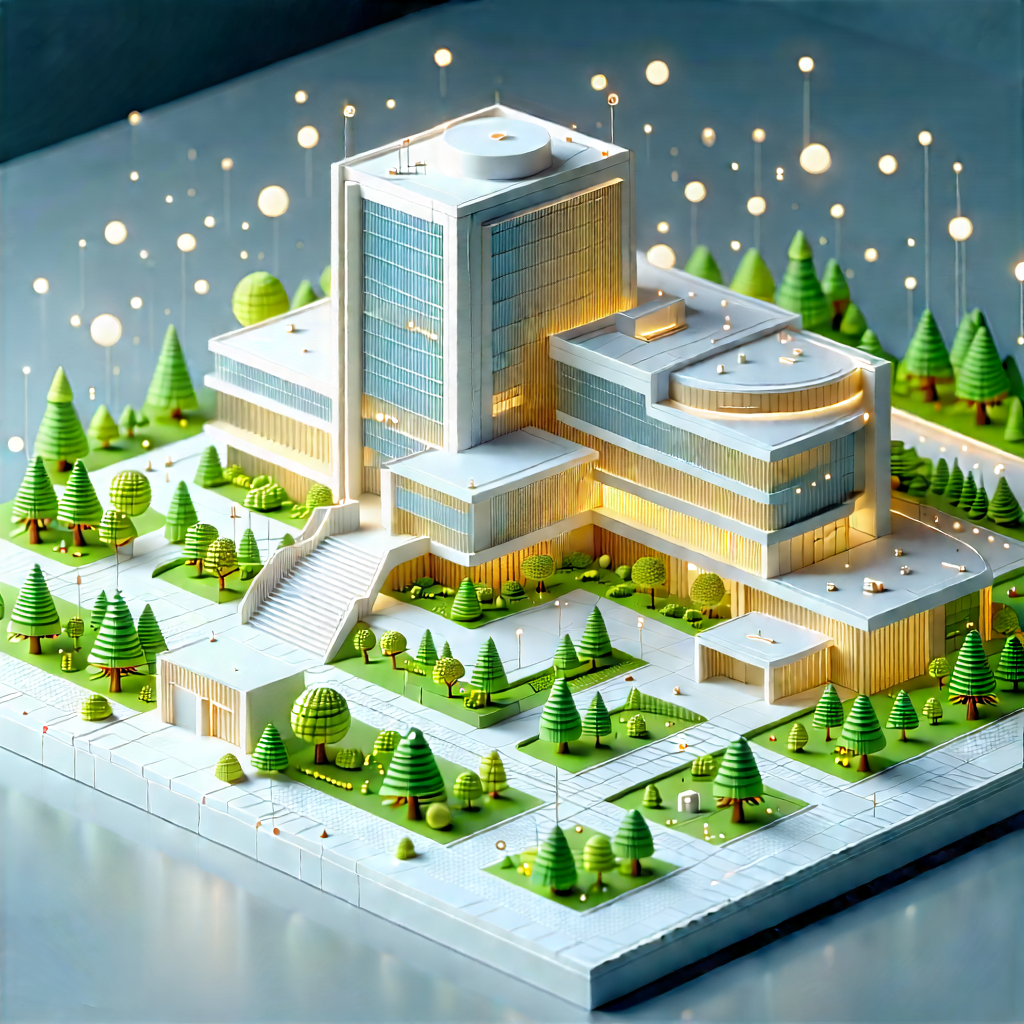 Educational Technology In Research Center With Large Building