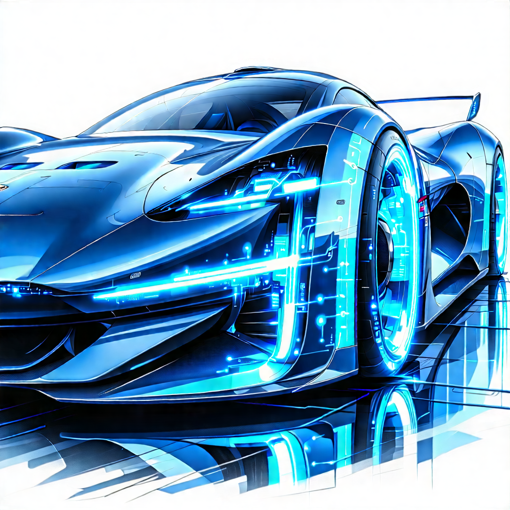 Innovative Electric Vehicle Design With Futuristic Blue