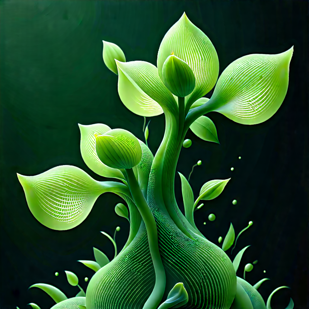 Abstract Interpretation Of Growth Patterns With Green Plant