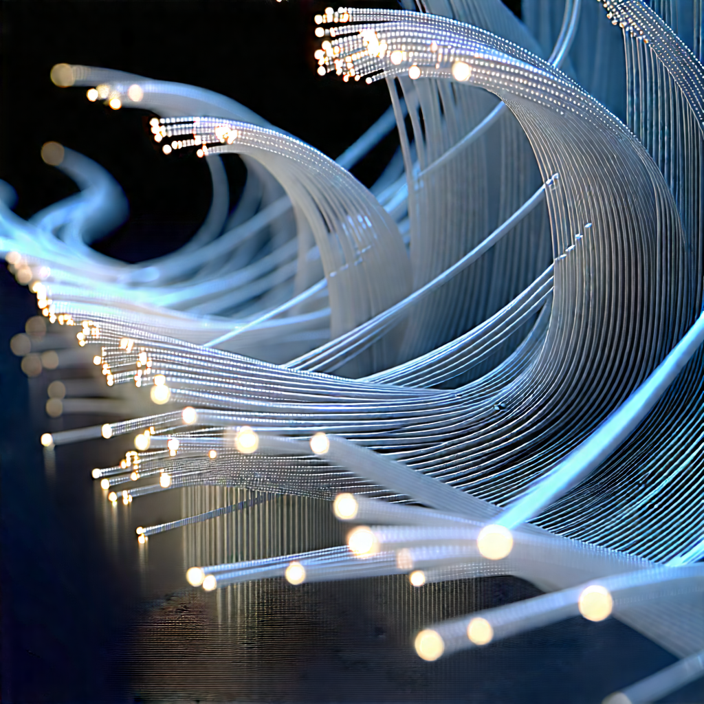 Close-up Of Fiber Optic Cables With Large Number