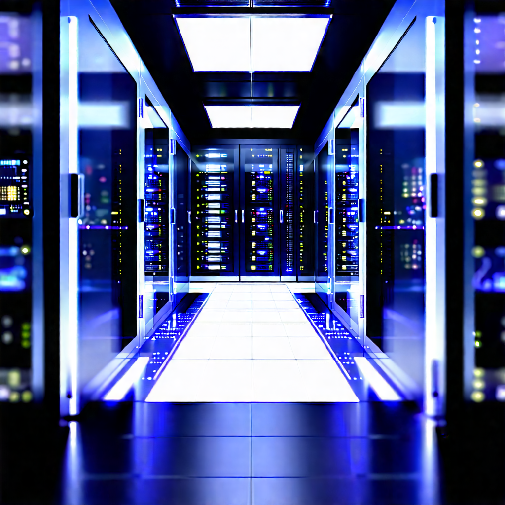 (futuristic:1.41) Server Room With Image, There