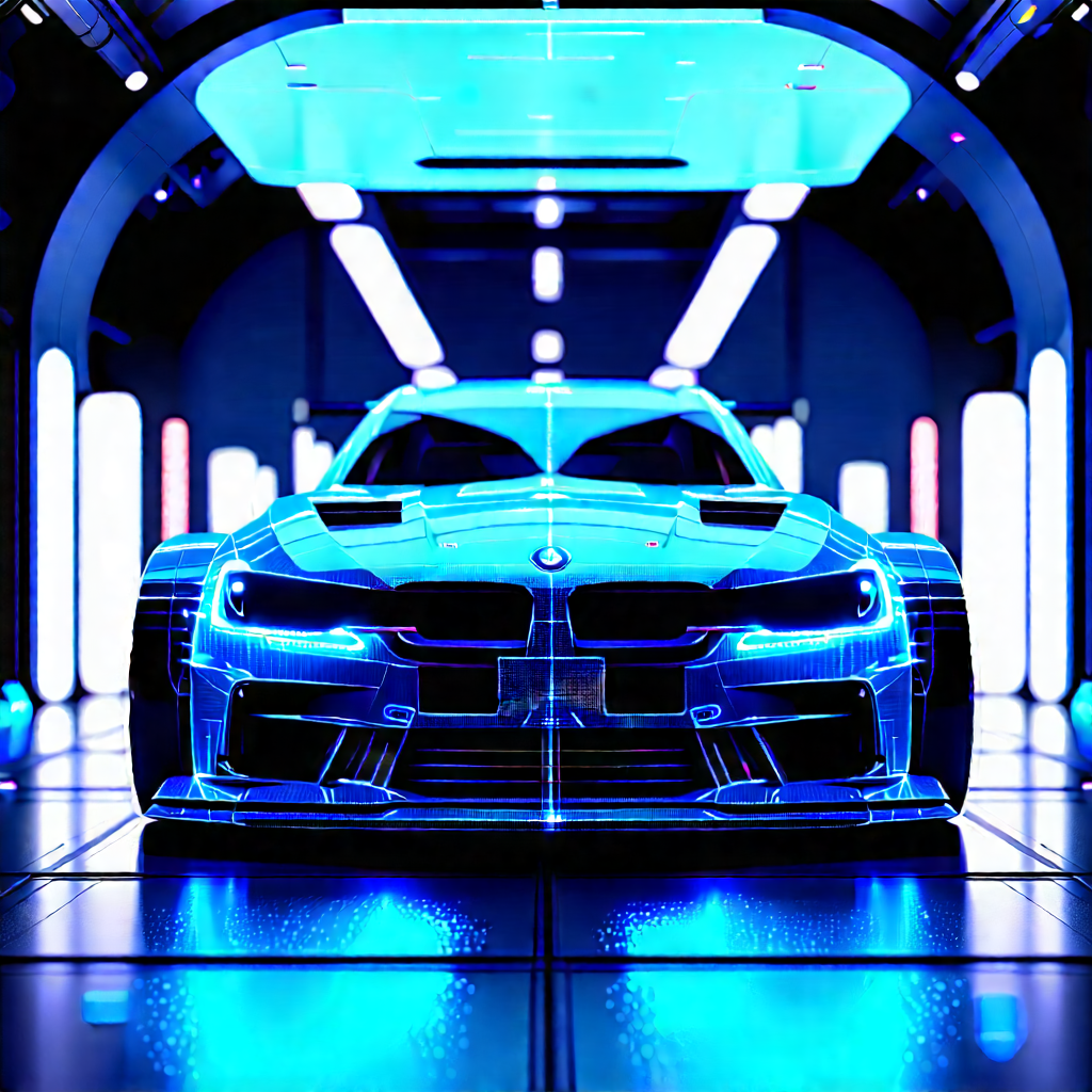 Automotive Technology In Research Center With Blue Sports