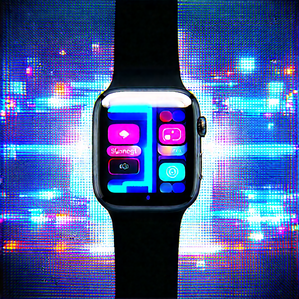 Smart Watch With User Interface With Black Watch