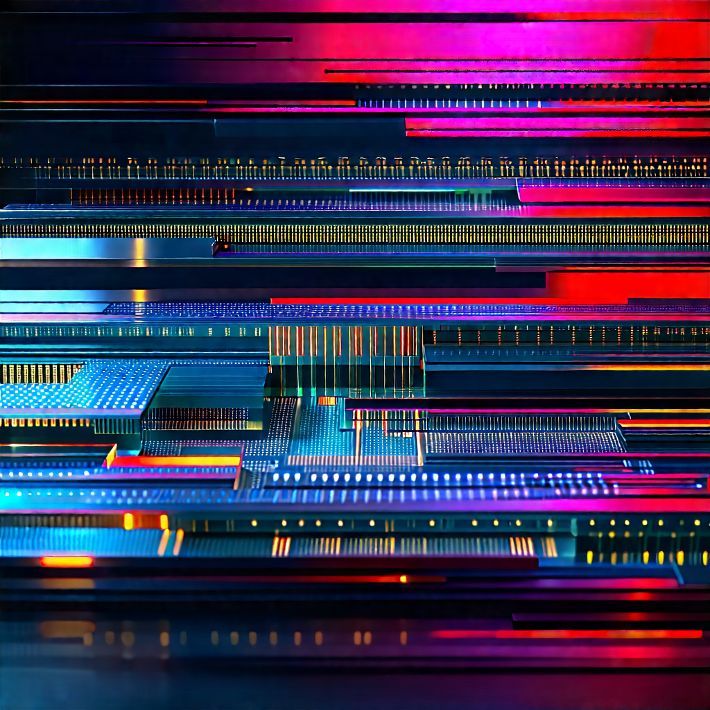 Close-up Of Memory Module With Colorful, Abstract