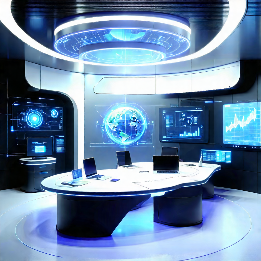 Futuristic Tech Startup Office With Image, There