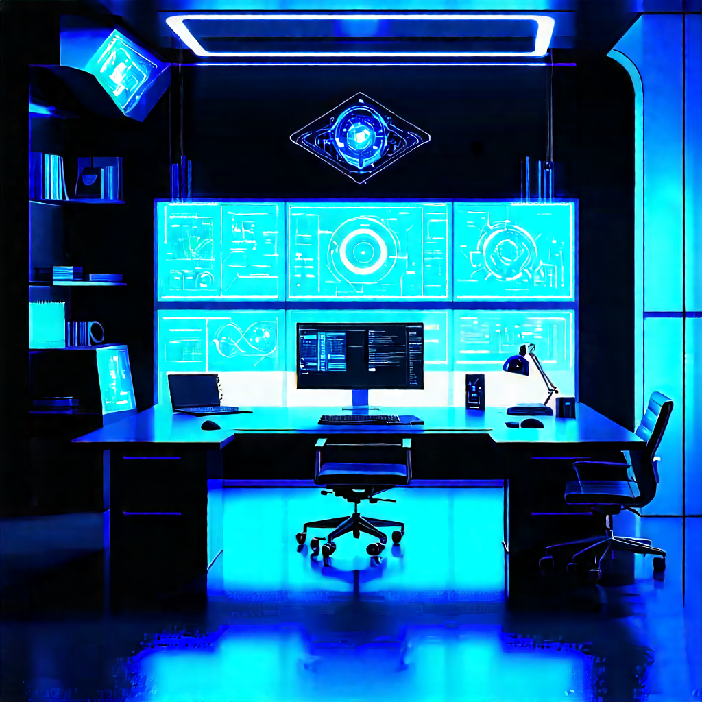 Futuristic Tech Startup Office With Image, There