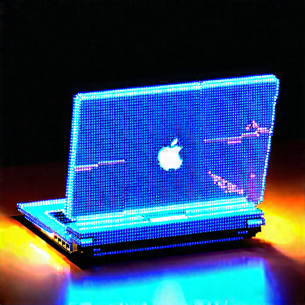 Laptop with glowing screen
