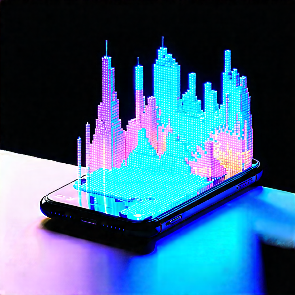 Smartphone With Data Visualization With Cell Phone