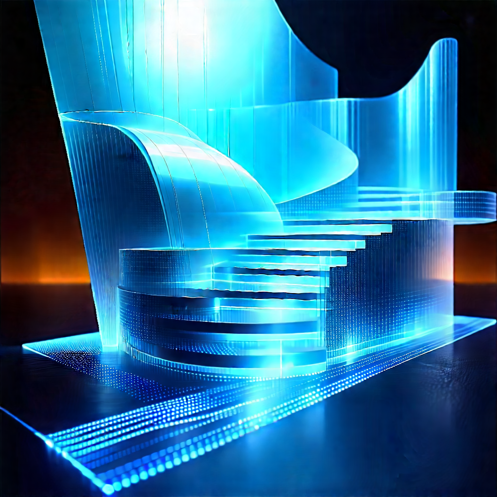 Futuristic Innovation Hub With Blue Spiral