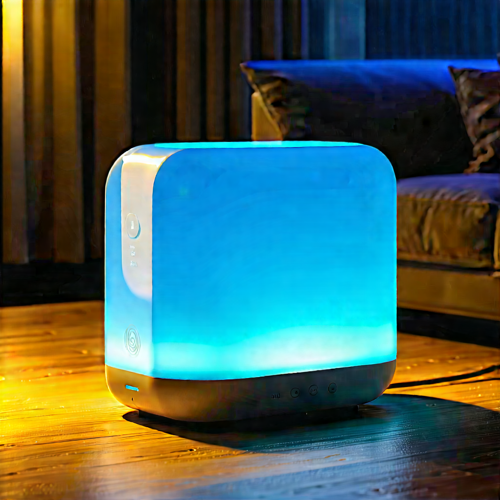 Smart home device with glowing screen