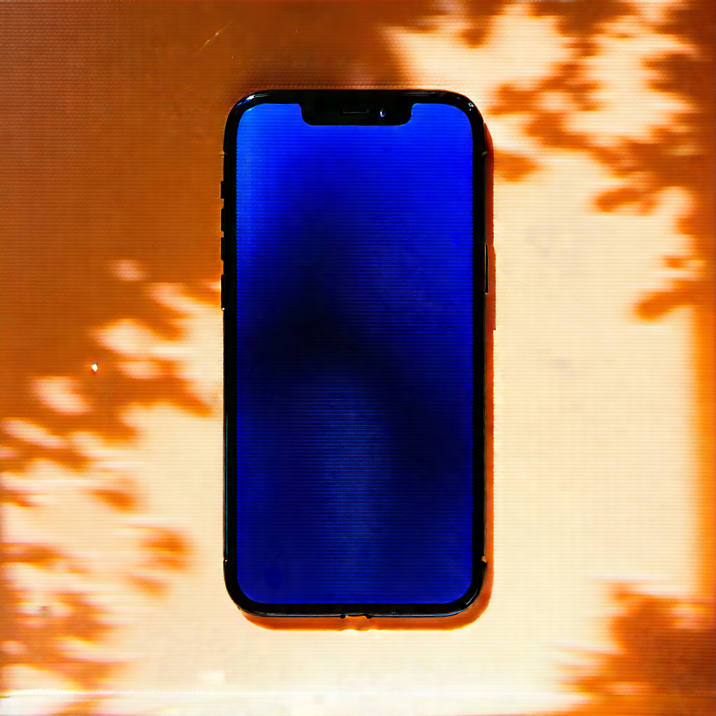 Smartphone With User Interface With Blue Iphone