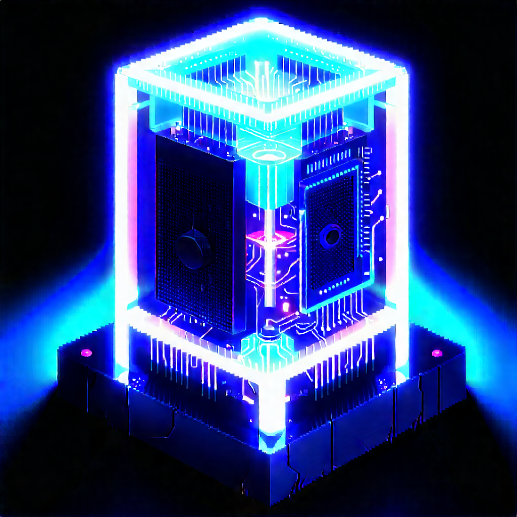 Quantum computer with neon accents